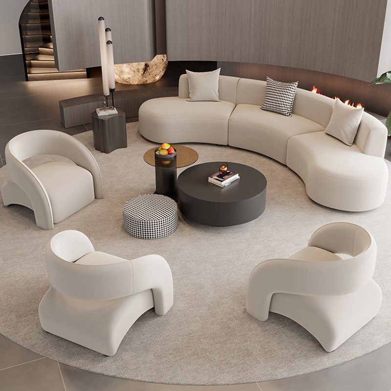Nordic-style Modern Luxury Sofas, Curved Sofas, for Hotel Lobbies, Living Rooms - Living room furniture - QONKA HOME