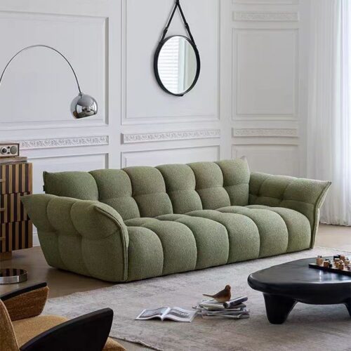 QONKA French Mid-Century Style Chenille Sofa, Vintage and Elegant main product image 1