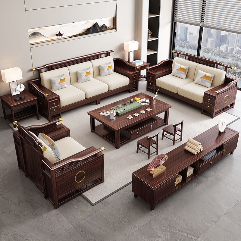 QONKA New Chinese-Style Solid Wujin Wood Sofa main product image 1