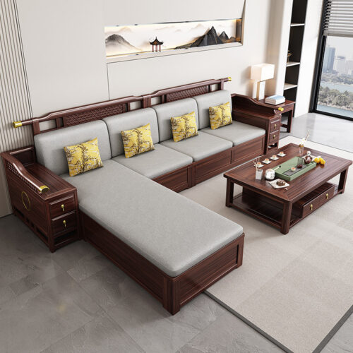 QONKA Nordic-style Solid Wood Sofa, Modern and Minimalist main product image 2