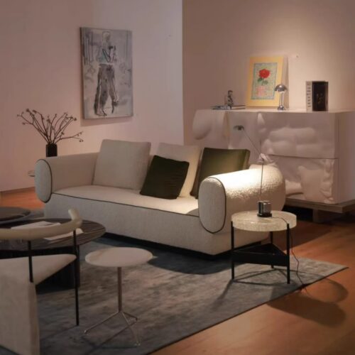 QONKA Nordic-style Single Armchair, Leather Sofa main product image 2