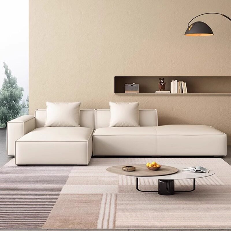 Italian-style, Light-luxury, Minimalist Modern Sofa with Straight-line Cushions
