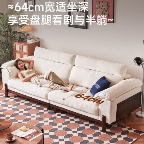 Japanese-Style Solid Wood Sofa, Modern and Minimalist - Living room furniture - QONKA HOME
