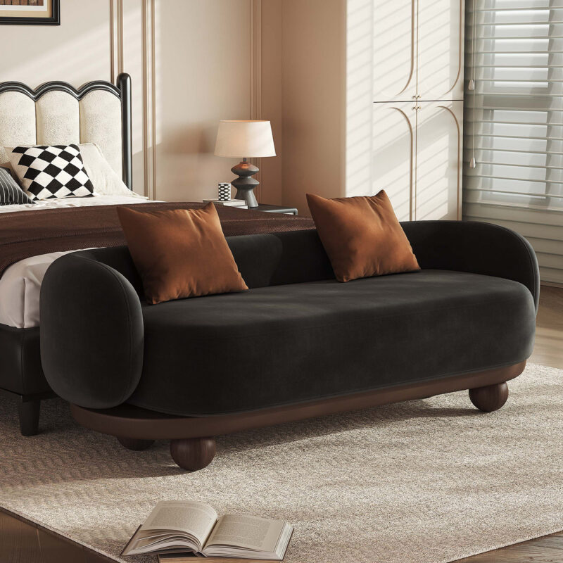 Footstool-Style Song-Style Aesthetic Straight-Line Sofa