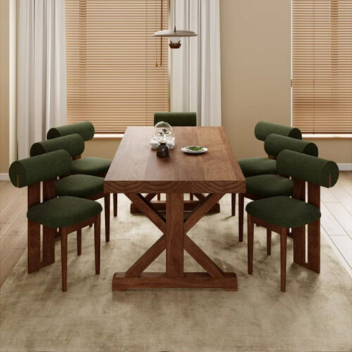Solid Pine Wood Rectangular Dining Table, Rustic Farmhouse Style Dining Table for Home Dining Room - Dining table - QONKA ...