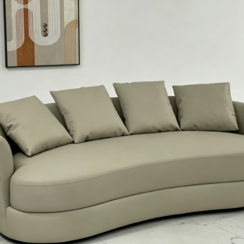 Modern Minimalist Upholstered Sofa, Curved Sofa - Living room furniture - QONKA HOME