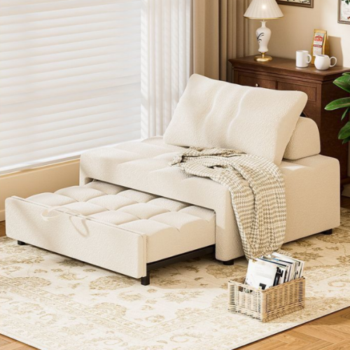 Folding Cream-Style Bubble Sofa Bed - Bedroom furniture - QONKA HOME