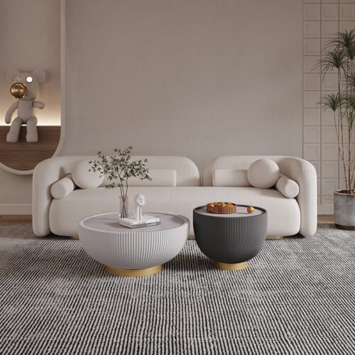 Fabric Curved Sofa,Lambswool Pocket Spring MattressSofa, Modern Minimalist Style - Living room furniture - QONKA HOME