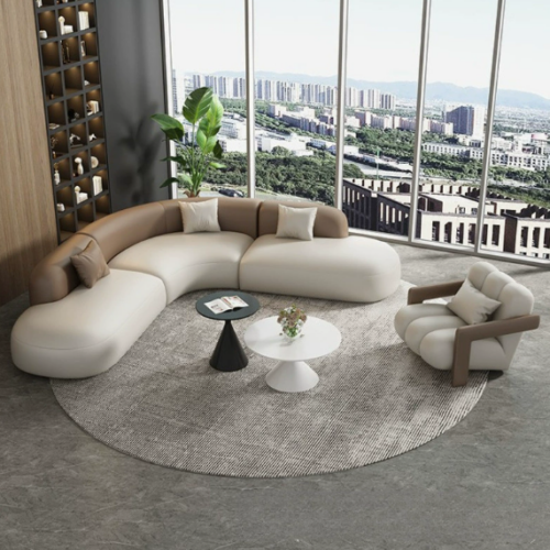 Italian-style Luxury Sofas, Corner Sofas with Curved Designs, for Beauty Salons and Hotels - Living room furniture - QONKA...