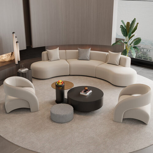 Nordic-style Modern Luxury Sofas, Curved Sofas, for Hotel Lobbies, Living Rooms - Living room furniture - QONKA HOME
