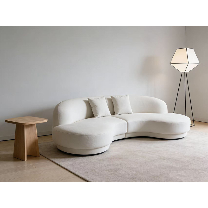 Nordic-style Sofas, Customizable, Curved Fabric Sofa - Living room furniture - QONKA HOME