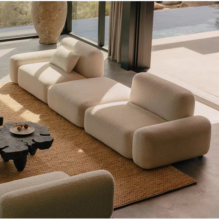 Vintage-style French Sofa, Wabi-Sabi-inspired Modular Pieces