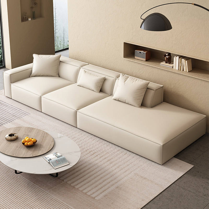 Italian-style, Light-luxury, Minimalist Modern Sofa with Straight-line Cushions