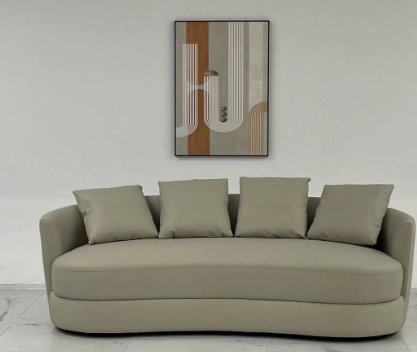 Modern Minimalist Upholstered Sofa, Curved Sofa - Living room furniture - QONKA HOME