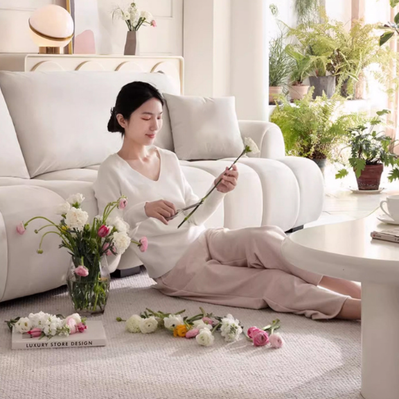 French-style Tufted Sofa, Puff Sofa for Small Spaces