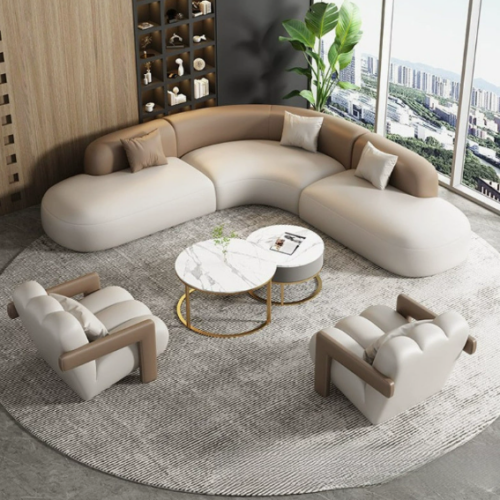 Italian-style Luxury Sofas, Corner Sofas with Curved Designs, for Beauty Salons and Hotels - Living room furniture - QONKA...
