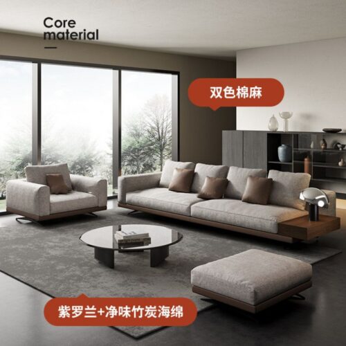 Classic-Style Cotton-Linen Sofa | Italian Minimalist Luxury Sofa - Living room furniture - QONKA HOME