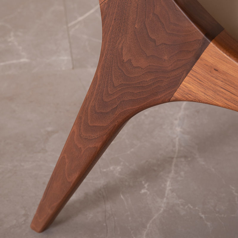 Designer Hollow Dining Chair, Premium Walnut / Ash Solid Wood Leisure Chair For Dining Room & Cafe
