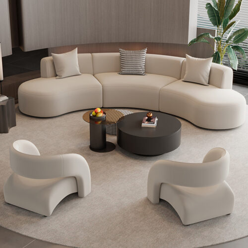 Nordic-style Modern Luxury Sofas, Curved Sofas, for Hotel Lobbies, Living Rooms - Living room furniture - QONKA HOME