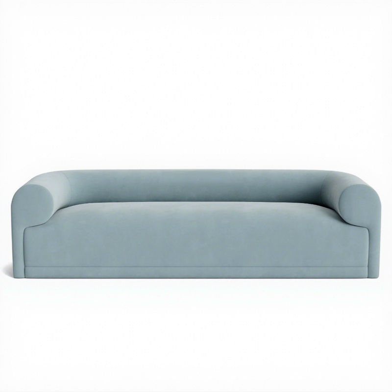 French Retro Modular Sofa, Modern Minimalist, Sky Blue