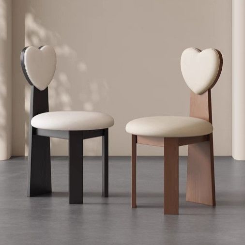 Modern Solid Dark Wood Dining Arm Chair, Cream Boucle Teddy Fabric Upholstered Dining Chair For Home Hotel Restaurant