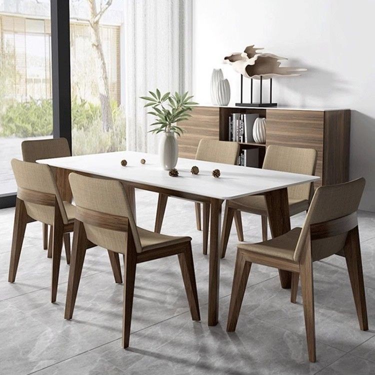Mid-Century Modern Upholstered Walnut Dining Chair Elegance, Comfort, and Timeless Design