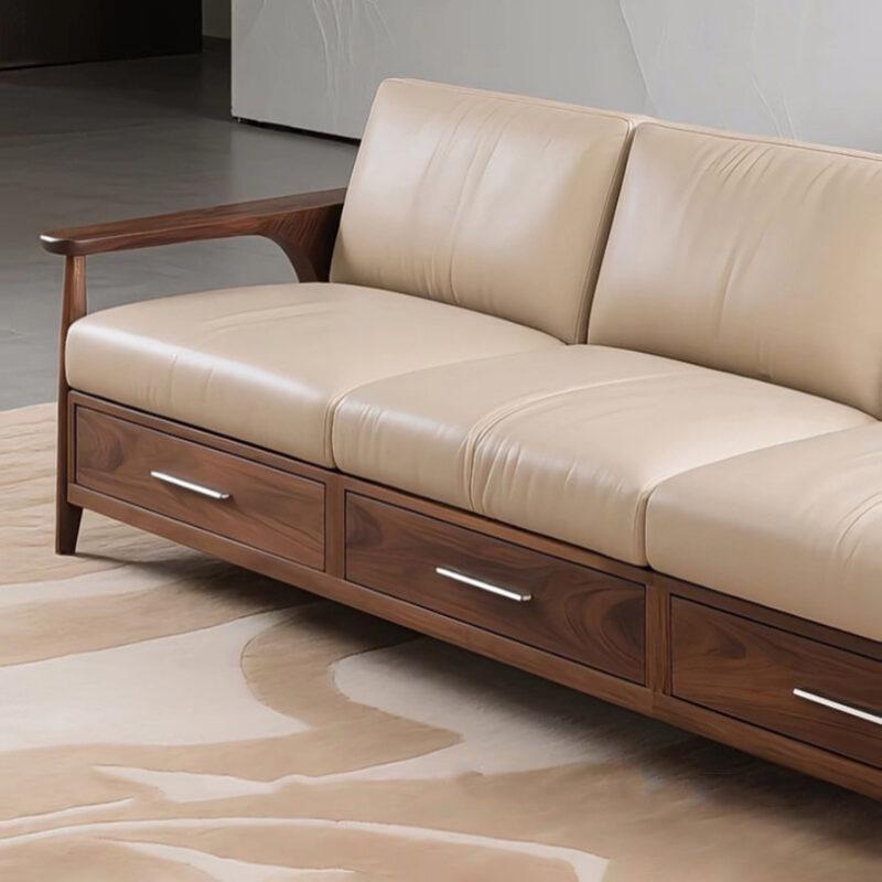 QONKA Nordic-style Solid Wood Sofa, Modern and Minimalist main product image 4