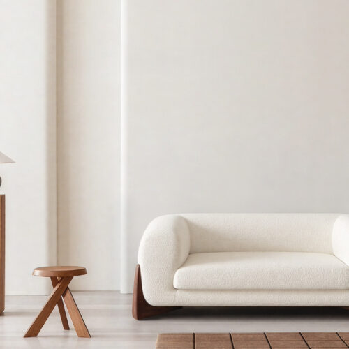 QONKA Italian-style Minimalist Fabric Sofa, Without a Backrest or Armrests main product image 4