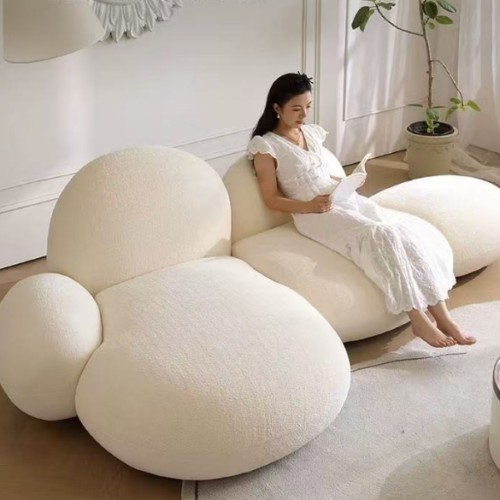 QONKA Vintage-style Sofa, Light Luxury Minimalist Curved Sofa main product image 4