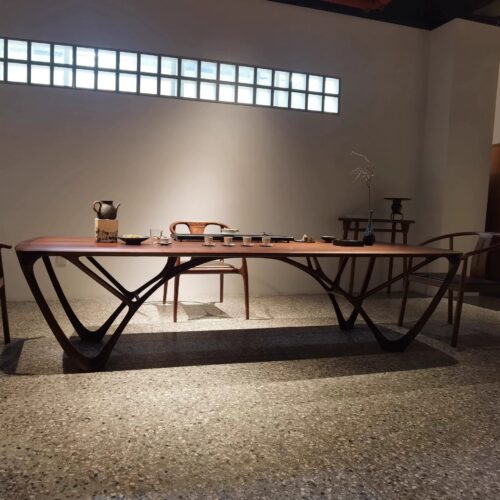 Artistic Branch‑Shape Leg Solid Wood Dining Table, Ash / Black Walnut Wood Optional, Designer Rectangular Dining Table f...