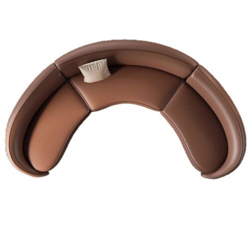 Semi-circular Sofa, Cat-scratch-resistant Leather, Italian Minimalist Style - Living room furniture - QONKA HOME