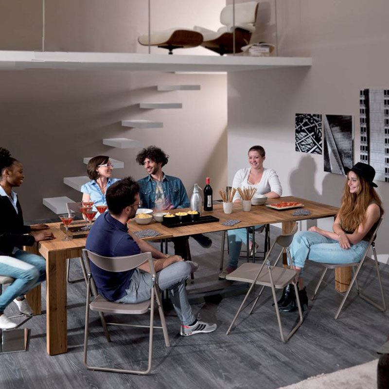Solid Wood Extendable Folding Dining Table, Space‑Saving Convertible Multi‑Function Dinner Desk