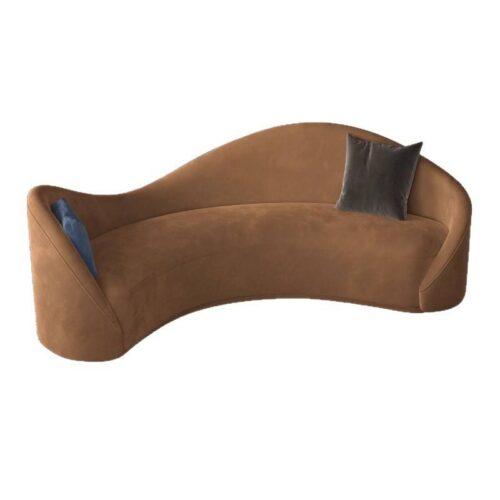Curved Sofa, Italian Minimalist Style, Matte Fabric, for Living Rooms - Living room furniture - QONKA HOME
