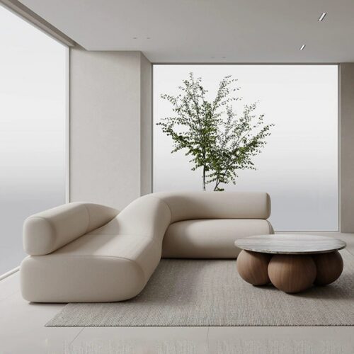 Creative Scandinavian-style L-shaped Corner Sofa with an Irregular - Living room furniture - QONKA HOME