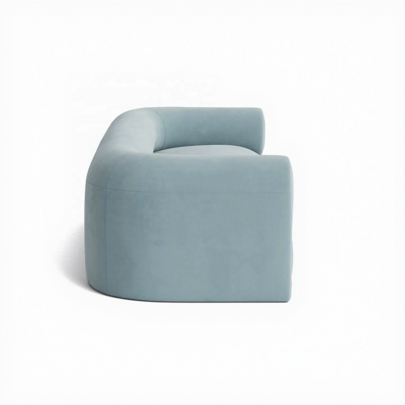 French Retro Modular Sofa, Modern Minimalist, Sky Blue