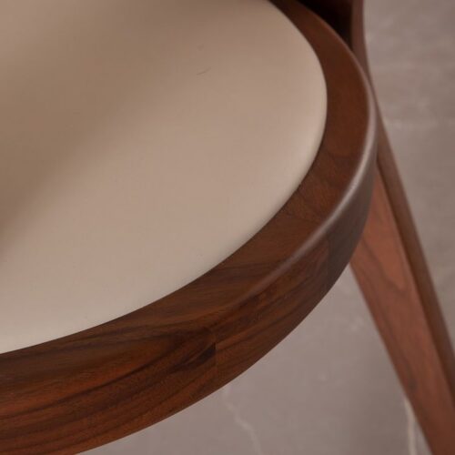 Designer Hollow Dining Chair, Premium Walnut / Ash Solid Wood Leisure Chair For Dining Room & Cafe - Solid wood dinin...