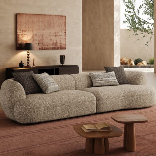 QONKA Nordic-style Cream-white Fabric Sofa main product image 4