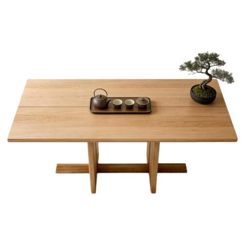 Minimalist Solid Wood Dining Table Rectangular Dinner Table, Available in Ash / Red Oak / Cherry Wood for Dining Room Tea ...