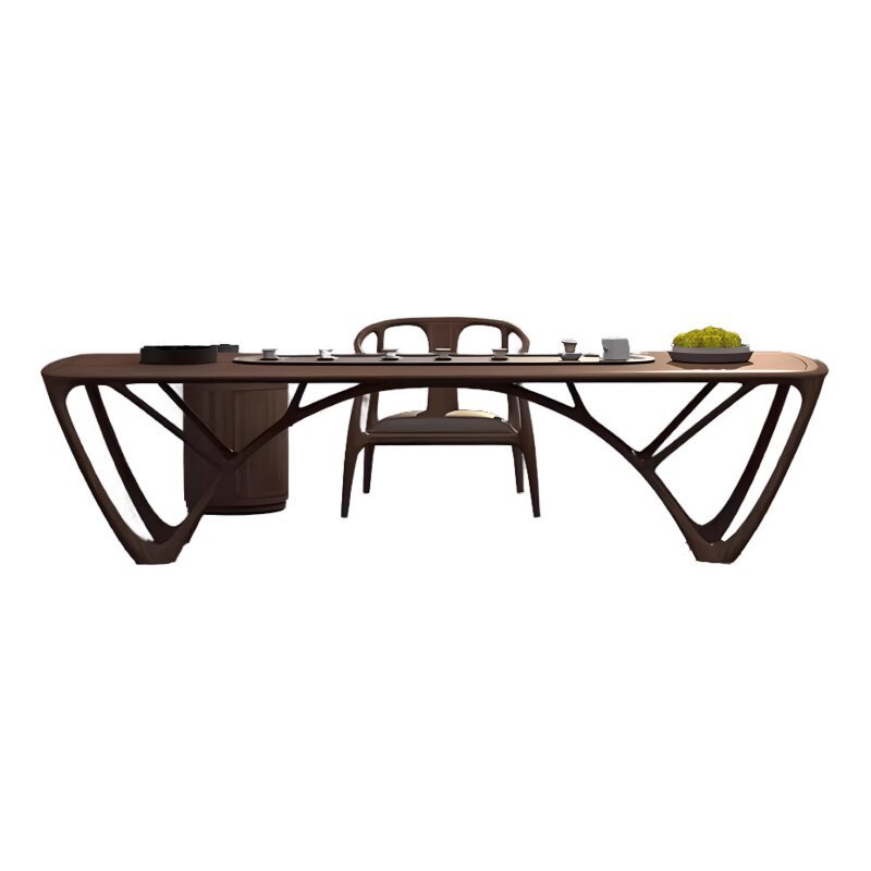 Artistic Branch‑Shape Leg Solid Wood Dining Table, Ash / Black Walnut Wood Optional, Designer Rectangular Dining Table for Home & Showroom