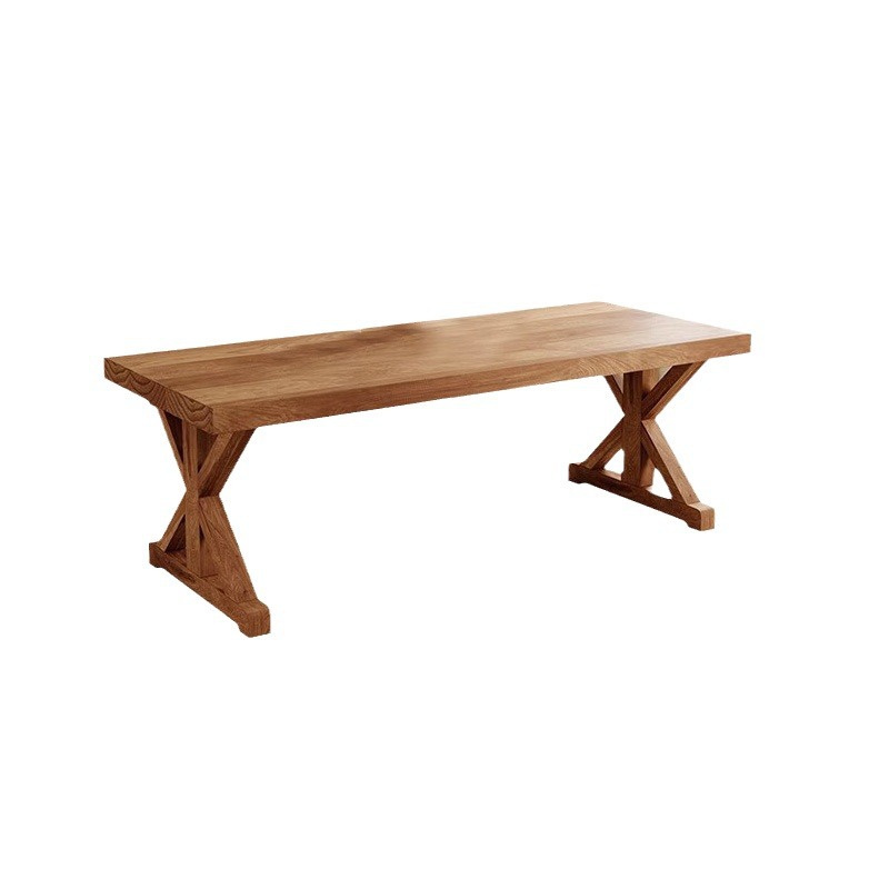 Solid Pine Wood Rectangular Dining Table, Rustic Farmhouse Style Dining Table for Home Dining Room