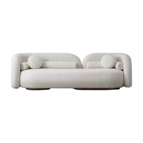 Fabric Curved Sofa,Lambswool Pocket Spring MattressSofa, Modern Minimalist Style - Living room furniture - QONKA HOME