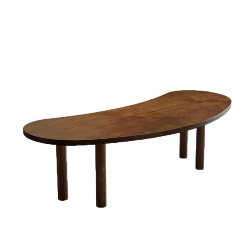 Irregular Water Drop Solid Pine Wood Dining Table Multi Round Leg Wabi Sabi Tea Table - Dining table - QONKA HOME