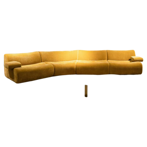 QONKA American Retro-Style Solid Wood Straight-Arm Green Velvet Upholstered Sofa main product image 5