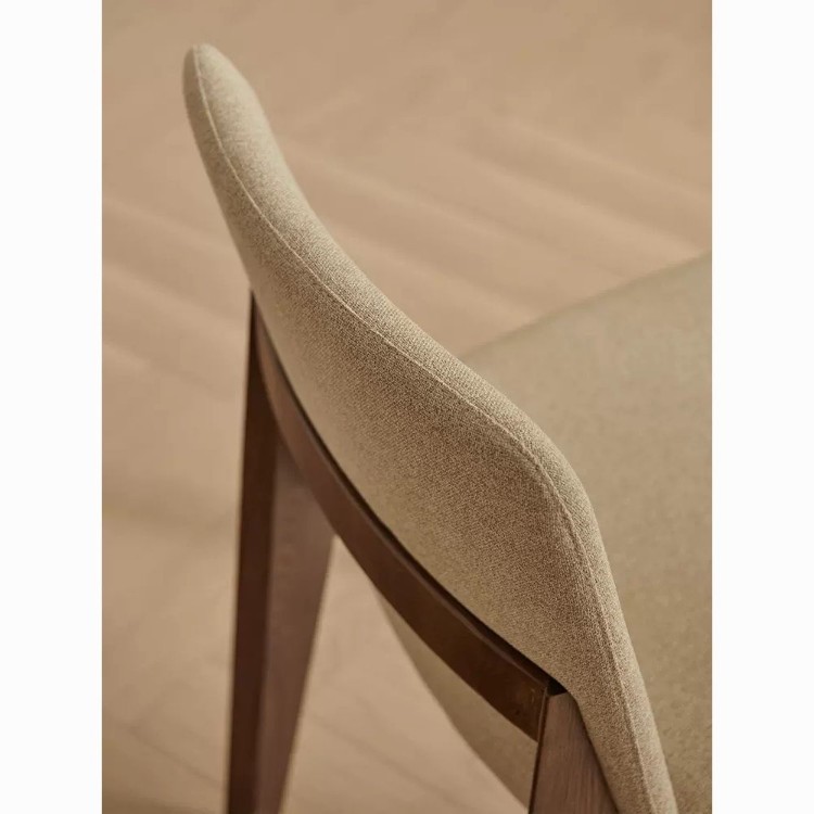 Mid-Century Modern Upholstered Walnut Dining Chair Elegance, Comfort, and Timeless Design