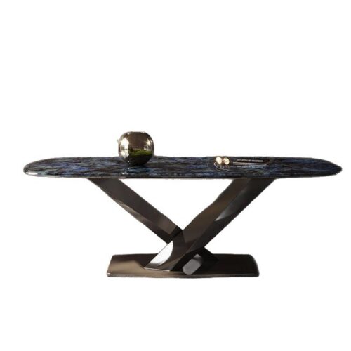 QONKA Minimalist MDF Dining Table with Iron Hairpin Legs Rectangular Home Dining Desk main product image 5