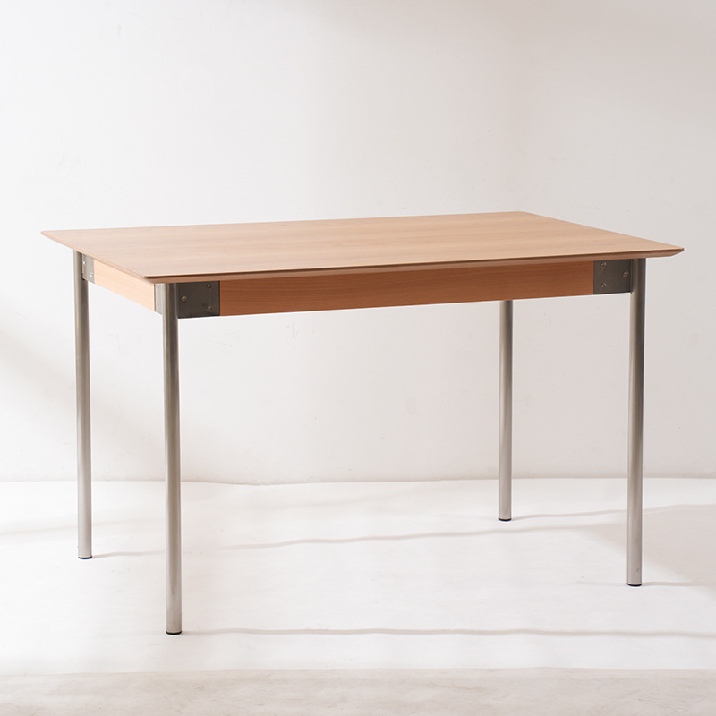 QONKA Simple MDF Dining Table with Stainless Steel Legs Rectangular Home Dining Desk main product image 6