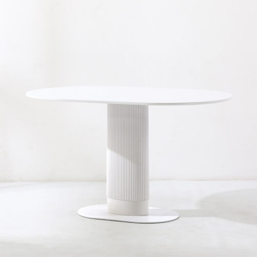 QONKA Oval Solid Wood Dining Table Multi‑Cylinder Cluster Legs Modern Wabi‑Sabi Dining Table for Home Dining Room main product image 6