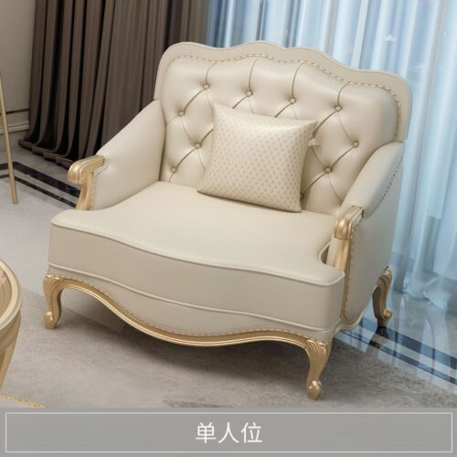 American-style Sofas, Genuine Leather Sofas, Modern Minimalist, Luxury Villa Sets - Living room furniture - QONKA HOME