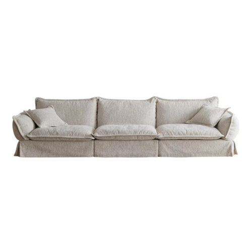 French Vintage Sofa, Vintage-Style Down-Filled Upholstered Sofa - Living room furniture - QONKA HOME