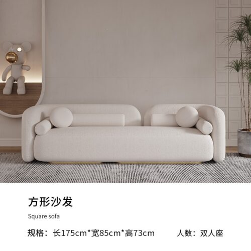 Fabric Curved Sofa,Lambswool Pocket Spring MattressSofa, Modern Minimalist Style - Living room furniture - QONKA HOME